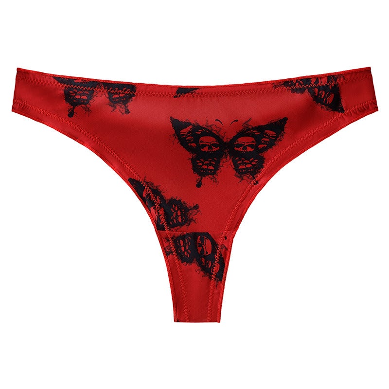 Ice Silk Women'S Thong Low Waist Seamless Breathable High Stretch Printed Bikini Girl T Pants - Image 1